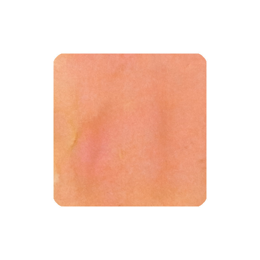 Sailor Manyo Kaki fountain pen ink swatch, coral orange with shading
