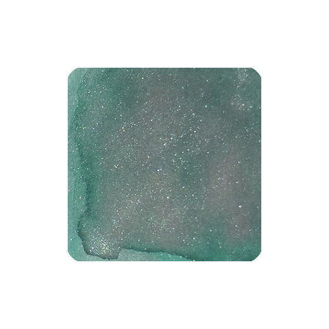 Shimmery liquid pigment swatch of Tono & Lims Kamakura Breeze, showcasing a green-blue watercolor effect with sparkle particles, part of the 'Friendship' series.