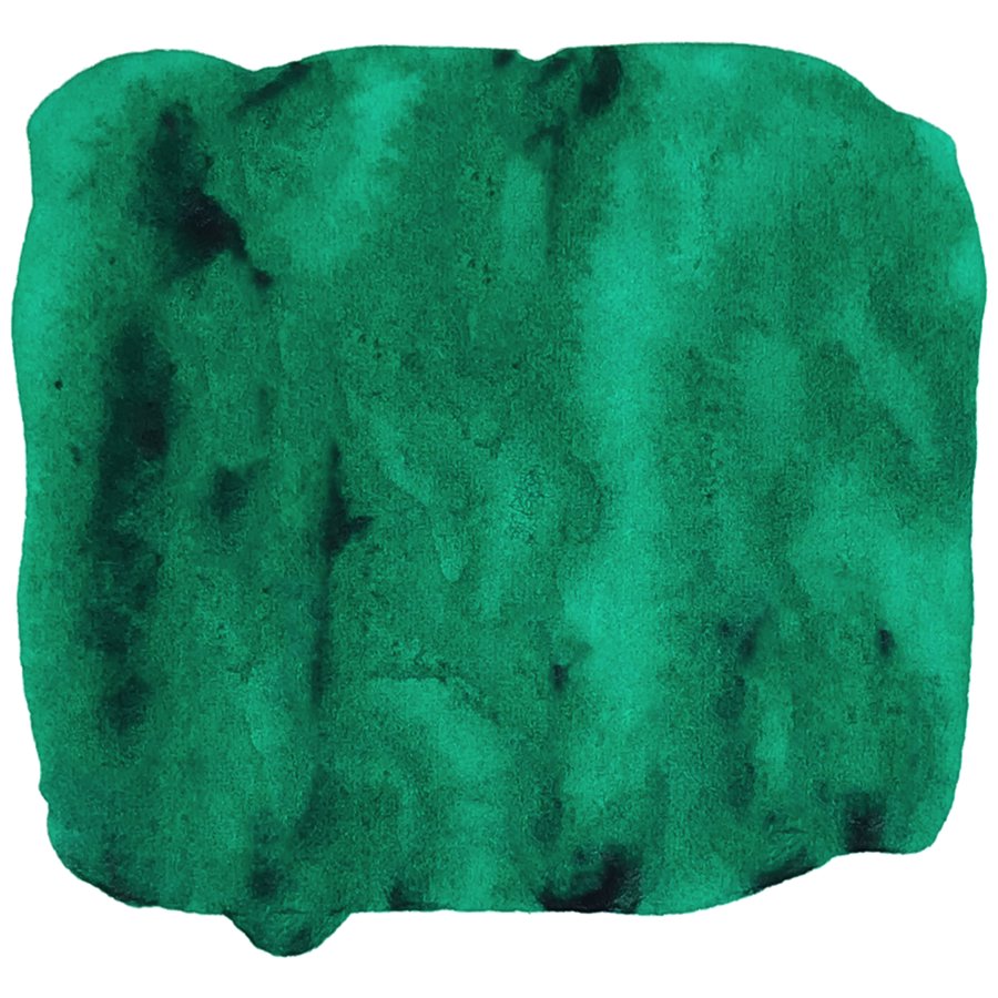 SketchINK - Klara (2ml) features a green watercolor swatch on white, showcasing its pigment-based, waterproof quality by Rohrer &amp; Klingner, ideal for art and fountain pens.