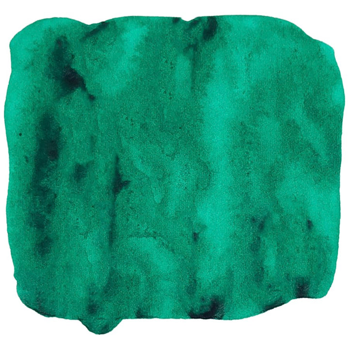 SketchINK - Klara (2ml) features a green watercolor swatch on white, showcasing its pigment-based, waterproof quality by Rohrer &amp; Klingner, ideal for art and fountain pens.