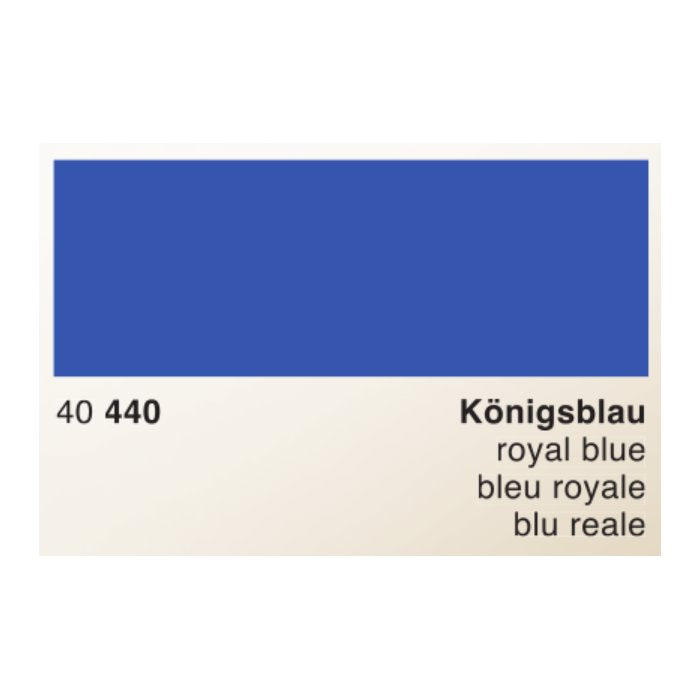 Konigsblau - 50ml paint swatch displaying deep blue with label 40 440 and translations. Handcrafted by Rohrer & Klingner, ideal for fountain pens and painting.