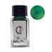 Square glass bottle of Love Lotus - 18ml green ink, featuring a black cap and label with Chinese characters, alongside a shimmering green ink swatch.