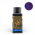 Diamine Majestic Blue fountain pen ink, 30ml bottle, with swatch showing deep blue hue, ideal for writing enthusiasts and collectors.