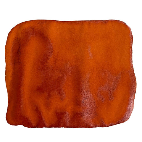 Hamanako Fresh Mandarin Orange - 2ml swatch of reddish-orange suede-like material with a soft nap, reflecting light, representing Bungubox's dye-based ink.