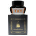Hamanako Fresh Mandarin Orange - 50ml ink bottle, with orange-themed label, atop a dark, gold-decorated Bungubox box, highlighting its vibrant fountain pen ink.