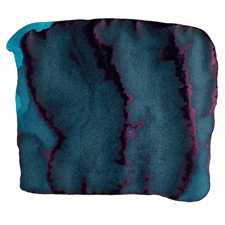 Marine Green - 18ml ink swatch shows deep teal with purplish sheen, showcasing 3Oysters' artful color play, inspired by Korea's diverse hues.