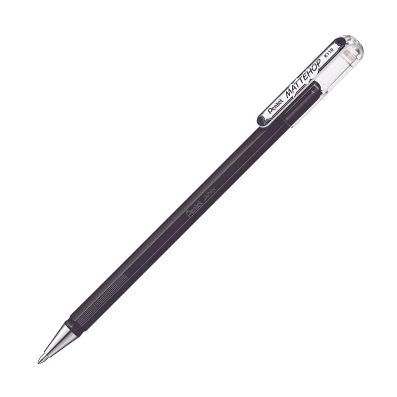 Pentel Mattehop Gel Pen 1.0mm - Matte Black Gel Pens