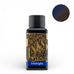 Diamine Midnight fountain pen ink, 30ml bottle, with a rich blue-black hue, ideal for vintage pens. Decorative label highlights brand heritage and ink shade.