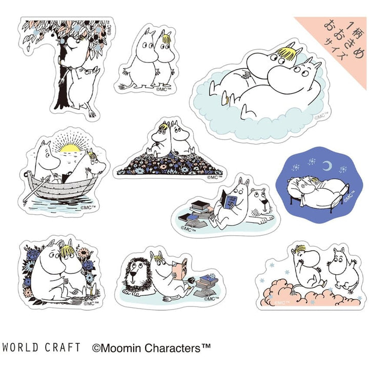 World Craft Moomin Clear Flake Seals (Moonmintroll & Snorkmaiden) Stickers