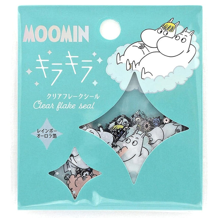 World Craft Moomin Clear Flake Seals (Moonmintroll & Snorkmaiden) Stickers