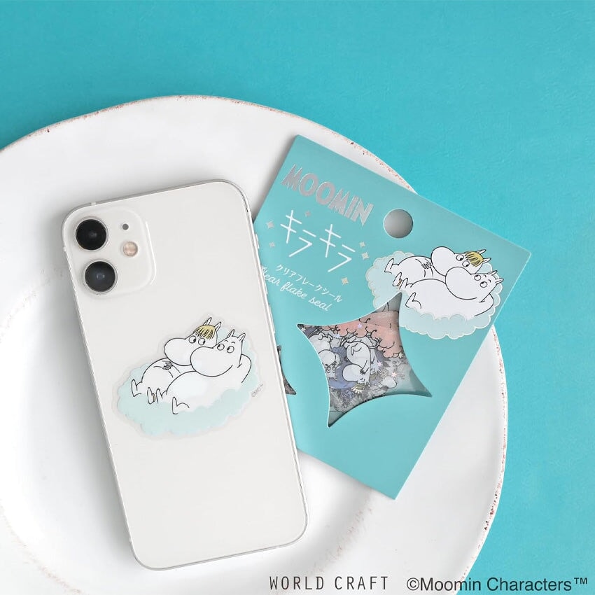 World Craft Moomin Clear Flake Seals (Moonmintroll &amp; Snorkmaiden) Stickers