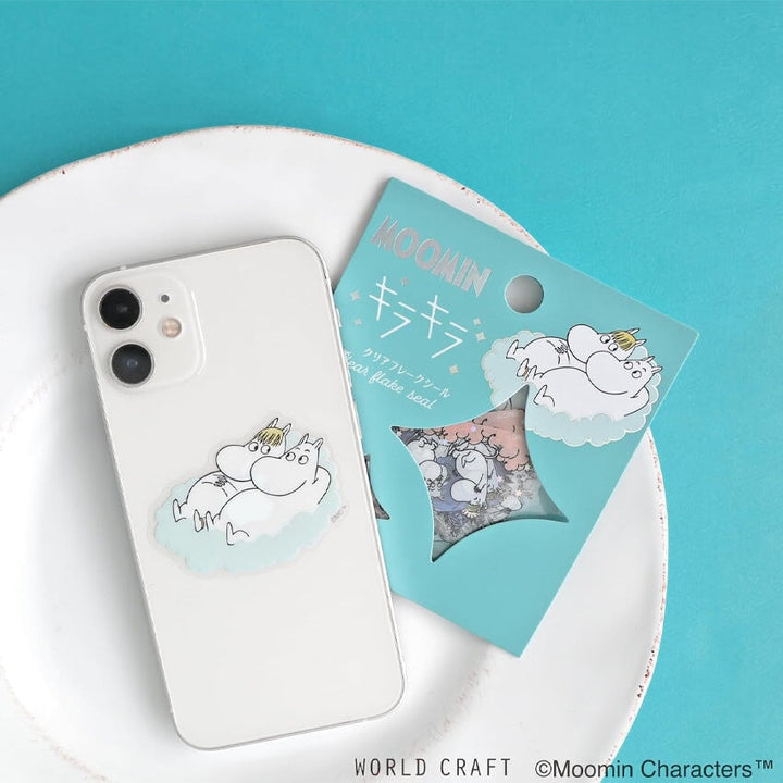 World Craft Moomin Clear Flake Seals (Moonmintroll & Snorkmaiden) Stickers