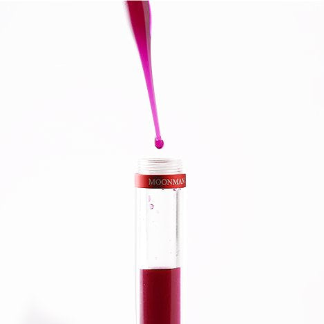 Moonman M2 (Clear) - Fine fountain pen with a clear vial, showing a pipette adding magenta-red ink, highlighting the pen’s eyedropper feature.