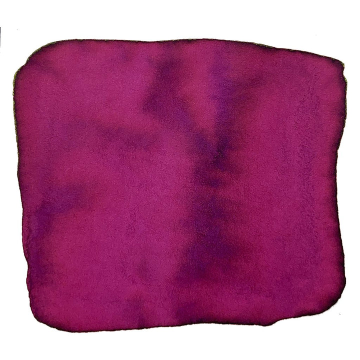 Mother - 50ml: Close-up of deep magenta-purple ink swatch, showcasing varying tones on white background, highlighting Bungubox's dye-based fountain pen ink richness.