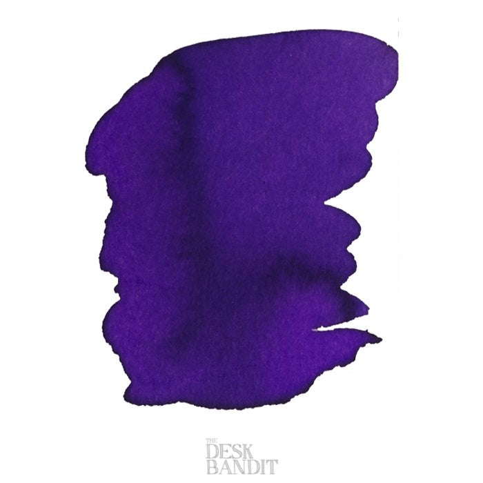 Iroshizuku Ink - Murasaki-Shikibu (2ml) sample displayed as a rich purple swatch on white paper, with THE DESK BANDIT watermark visible at the bottom.