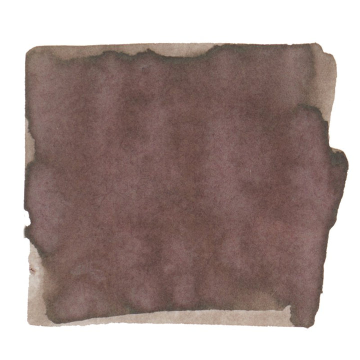 Nara (Dear Sakura) - 2ml ink swatch: abstract brown watercolor wash on white, showcasing earthy tones and feathered edges, exemplifying Tono & Lims' dye-based ink.