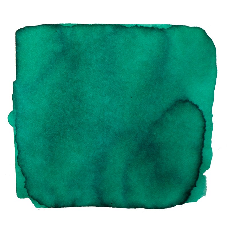 Teal-green watercolor swatch on white background, showcasing Tono &amp; Lims&