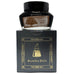 Bungubox Nostalgia ink bottle, 2ml, rests atop its branded box, showcasing the elegant packaging of this specialty brown fountain pen ink collaboration with Sailor Japan.