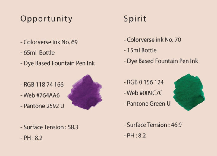Opportunity - 2ml sample of Colorverse dye-based ink, featuring deep purple color, from Korean brand known for plant-based, smooth writing inks.