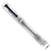 Opus 88 Koloro Demonstrator (Clear) - Medium fountain pen with transparent acrylic body, visible ink reservoir, and black metal clip, featuring a #6 German nib.