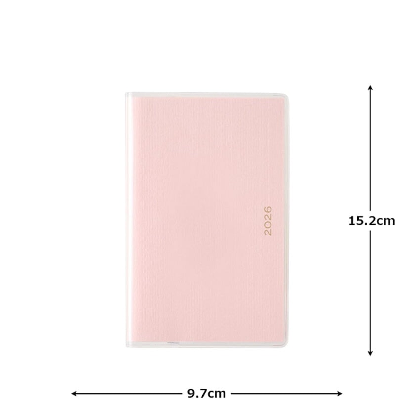 Nolty 2026 PAGEM Left Weekly Horizontal Compact - A6 (Pink) Planners
