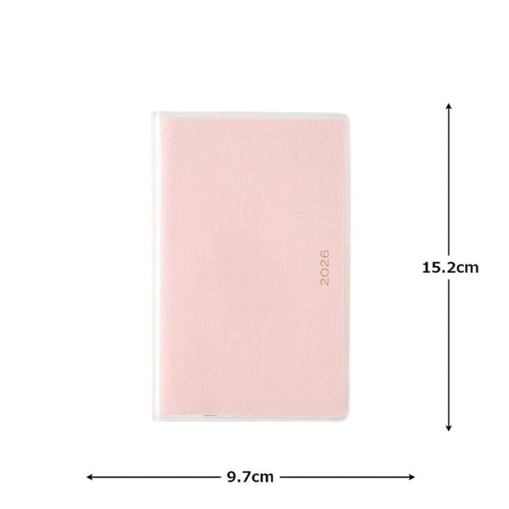 Nolty 2026 PAGEM Left Weekly Horizontal Compact - A6 (Pink) Planners