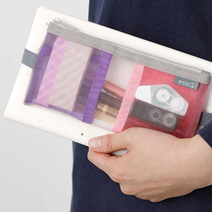 Midori Book Band Pen Case (For B6/A5) - Pink Cases