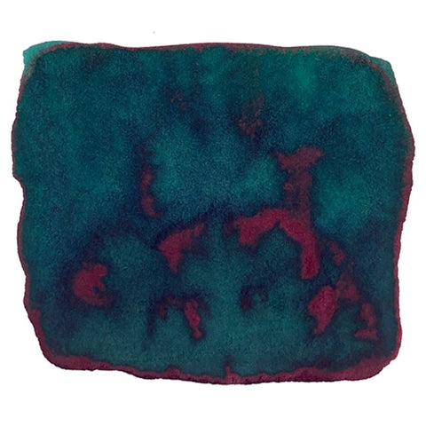 Peppermint Drop - 2ml sample: Abstract teal pigment with magenta veins, representing Ferris Wheel Press's artistry in fine water-based inks.