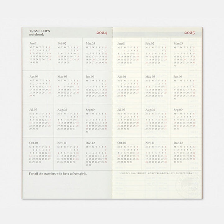 Traveler's Company 2024 Diary Weekly+Memo (Regular) Planners