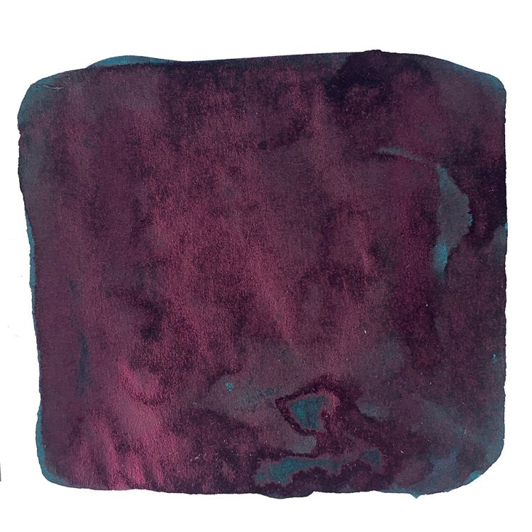 Poyka - 20ml ink swatch showing a deep burgundy base with turquoise sheen, highlighting Krishna Inks&