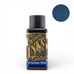 Diamine Prussian Blue - 30ml fountain pen ink bottle with ornate gold-and-black label, showcasing rich, dark-blue color swatch.