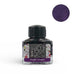 Diamine Purple Dream (150th Anniversary) fountain pen ink, 40ml glass bottle with triangular design, featuring a black screw-on cap and purple swatch.