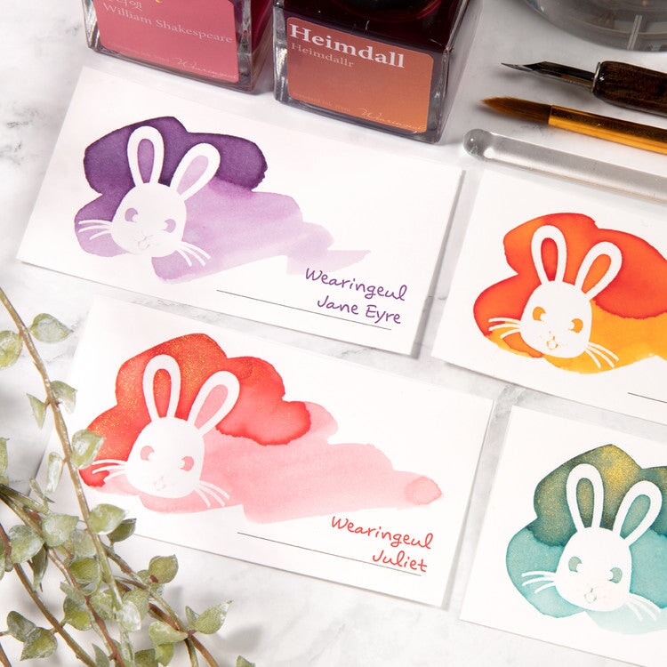 Wearingeul White Rabbit Ink Swatch Cards Paper