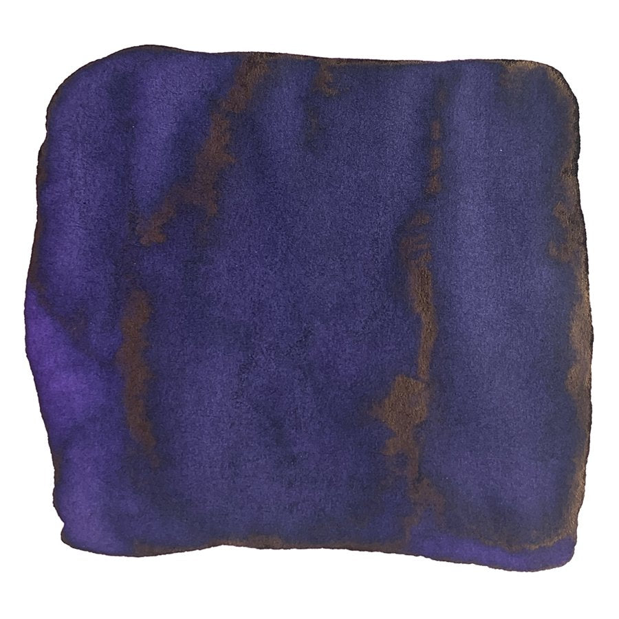 Aubergine (2018 Limited Ed) swatch showcases deep purple-blue pigment with shading and a faint brownish sheen, exemplifying Rohrer &amp; Klingner&