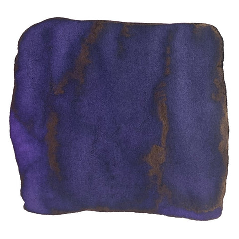 Aubergine - 2ml sample from Rohrer & Klingner, showing deep blue-purple pigment with a bronze sheen on a white background, ideal for fountain pens or painting.