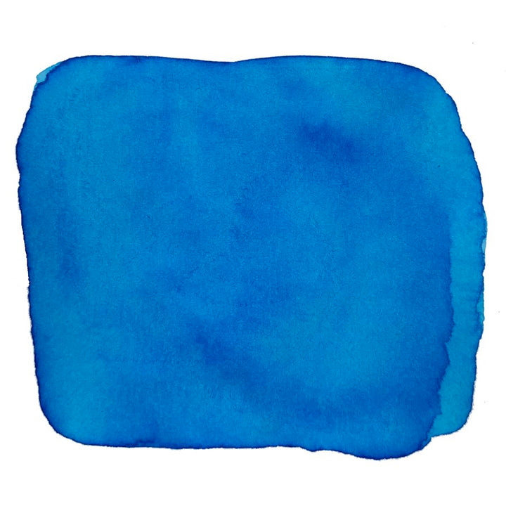 Ink Studio #141 - 2ml features a vibrant blue watercolor swath, showcasing subtle tone variations on a white background, highlighting Sailor's dye-based ink artistry.