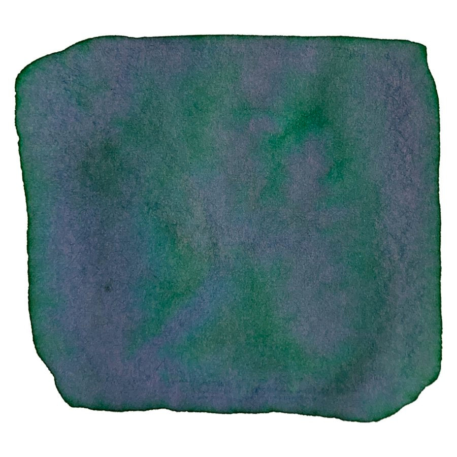 Sailor Ink Studio #162 - 20ml: A textured teal-green swatch, showcasing the watercolor-like appearance of this dye-based ink sample from Sailor's curated collection.