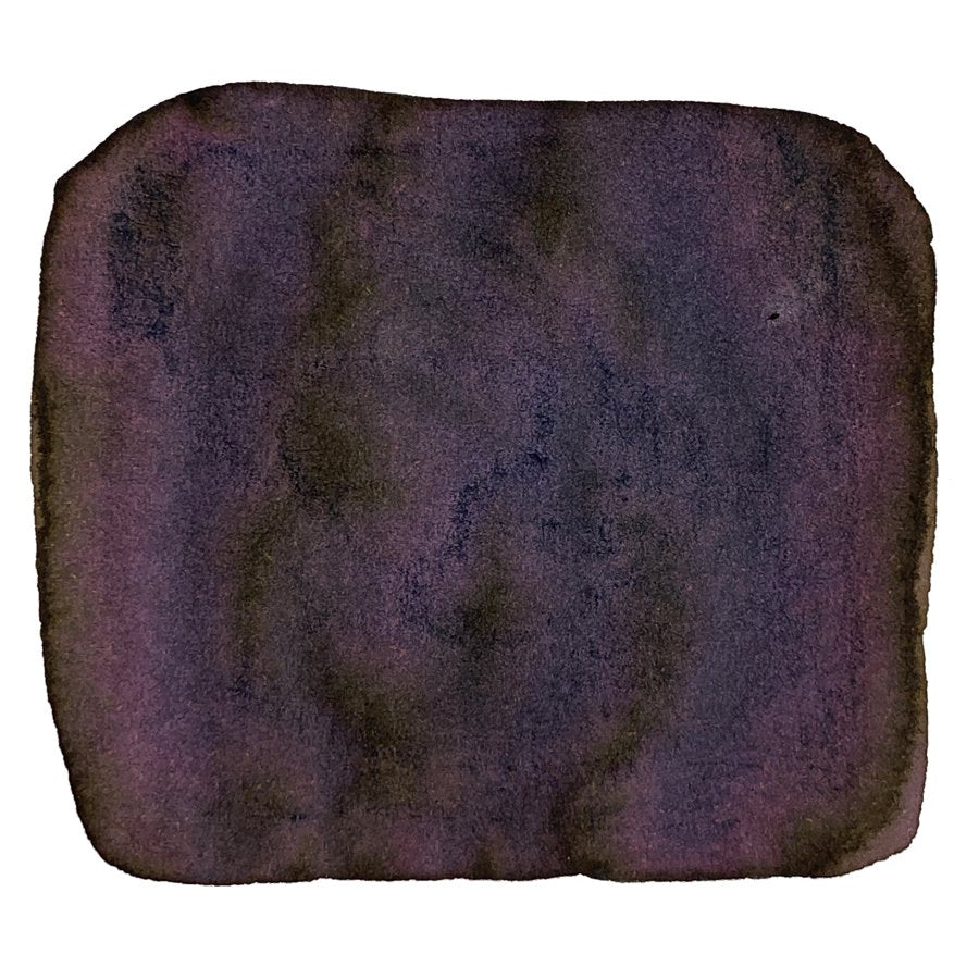 Dark, inky blot on white paper representing Sailor Ink Studio #373, 20ml. Features a textured, rounded-corner patch of nearly black pigment with subtle undertones.