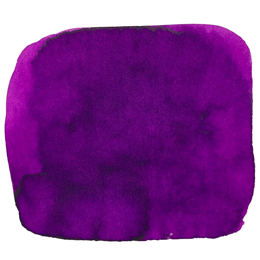 Ink Studio #435 - 20ml bottle features a deep purple ink swatch with irregular edges and tonal variations, showcasing Sailor's curated dye-based collection.