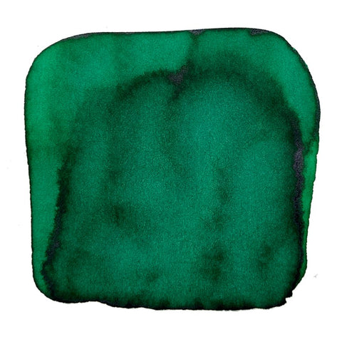 Ink Studio #460 - 2ml: Abstract green watercolor swatch with darker edges, showcasing Sailor's curated dye-based ink collection.