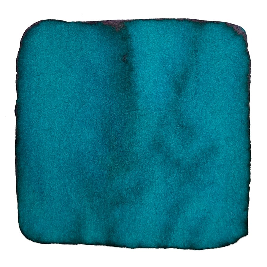 Ink Studio #464 - 2ml shows a teal-blue pigment swatch with irregular edges, subtle tonal variations, and granulation typical of Sailor's dye-based ink.