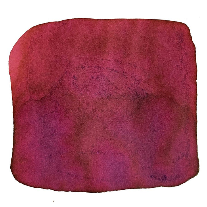 Ink Studio #530 - 20ml features a watercolor swatch of deep pinkish-red, showcasing Sailor's vibrant dye-based ink with textured, uneven edges.