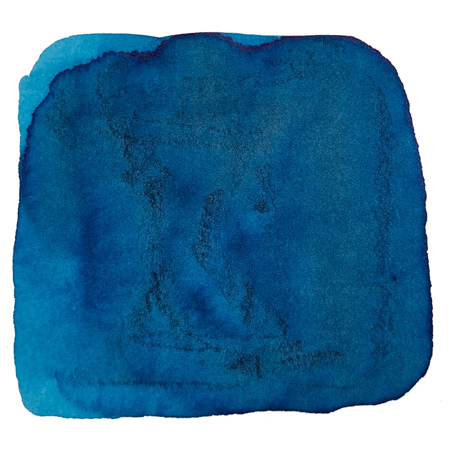 Ink Studio #541 - 2ml features an abstract blue pigment wash on paper, showcasing Sailor's dye-based ink with subtle saturation variations.