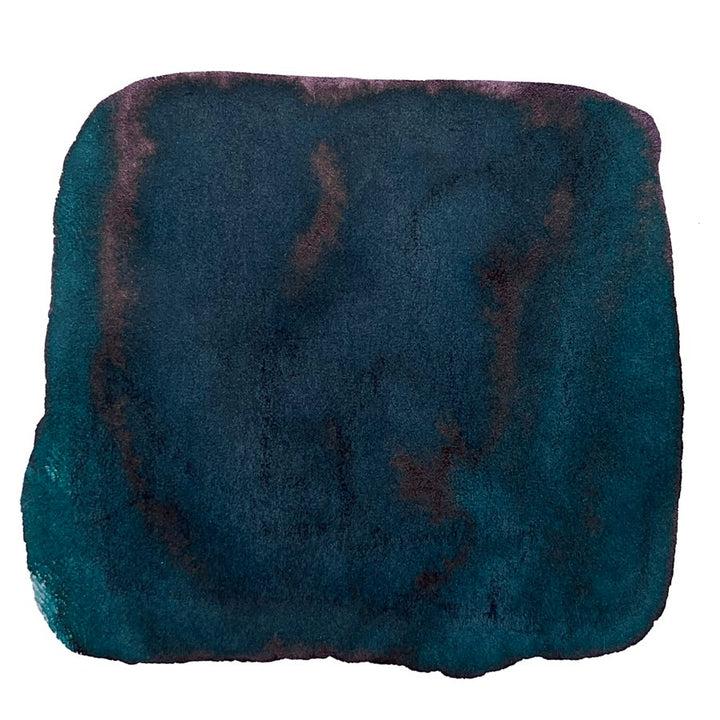 Ink Studio #664 - 20ml features a dark teal color swatch with irregular edges and tonal variations, highlighting this Sailor dye-based ink's rich, curated shade.