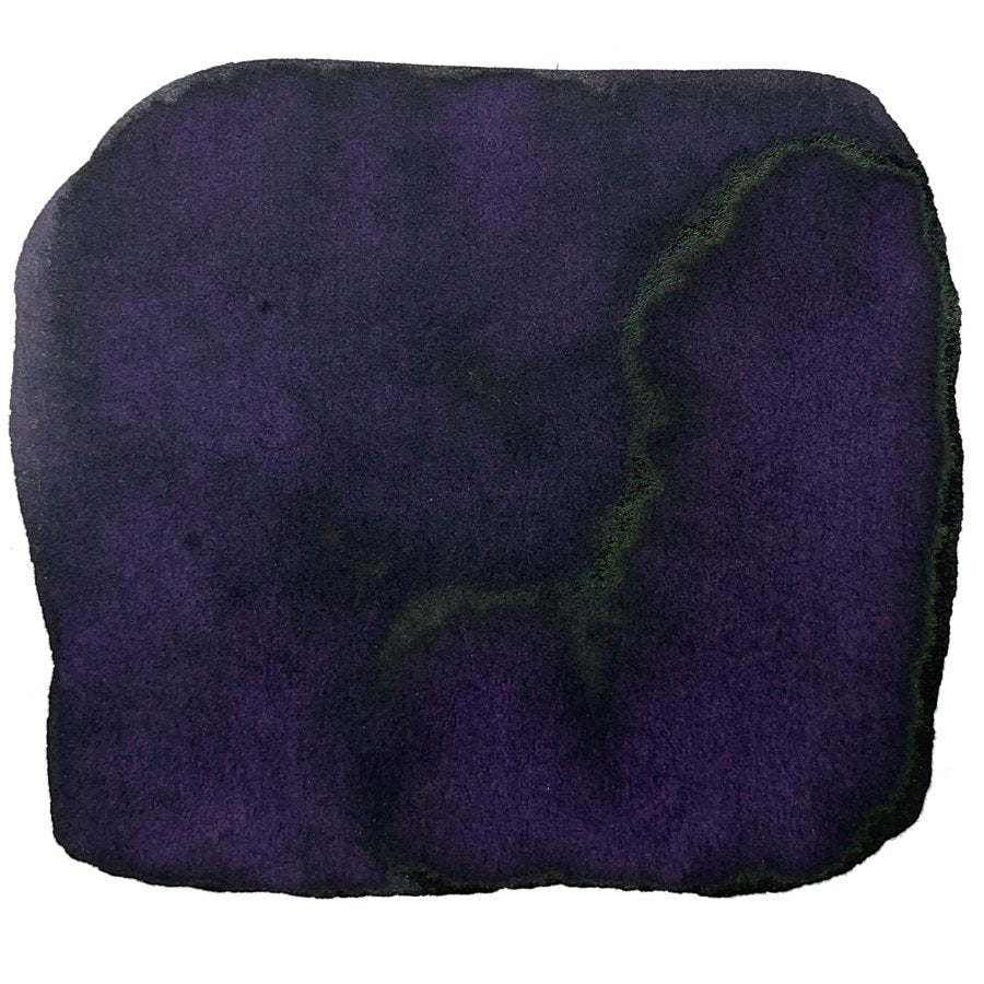 Ink Studio #723 - 20ml swatch: dark purple ink with subtle green-sheen edges, showcasing Sailor's dye-based collection's depth and richness on white paper.