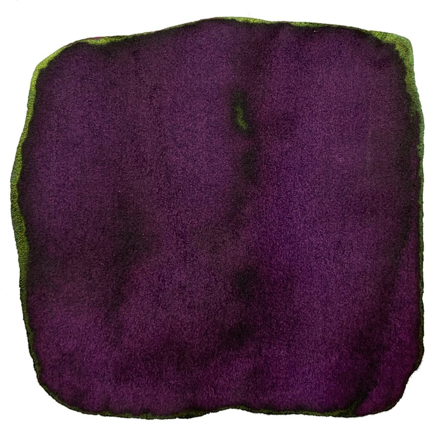 Ink Studio #737 - 2ml swatch shows deep purple ink with watercolor-like texture and subtle green sheen at the edges, indicating a handcrafted sample.