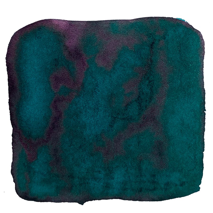 Close-up of Sailor Ink Studio #764 swatch, showcasing dark teal pigment with purple sheen.