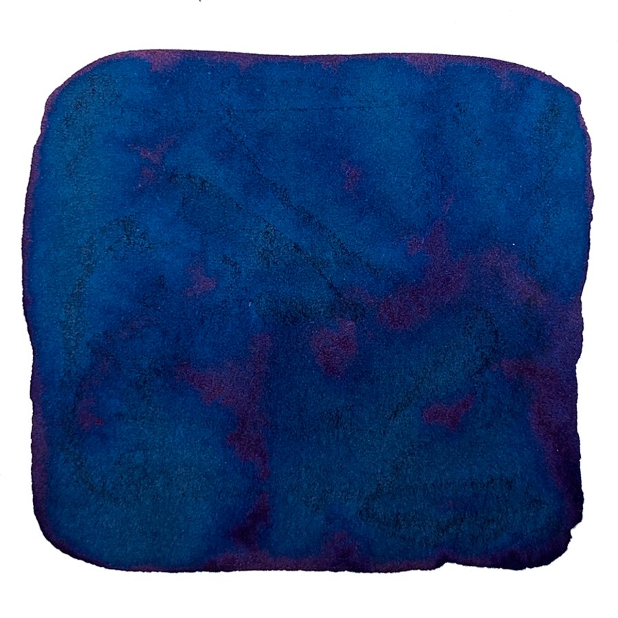 Sailor Ink Studio #841 - 20ml bottle features a textured, marbled indigo-blue and purple swatch, showcasing the rich dye-based ink's color.