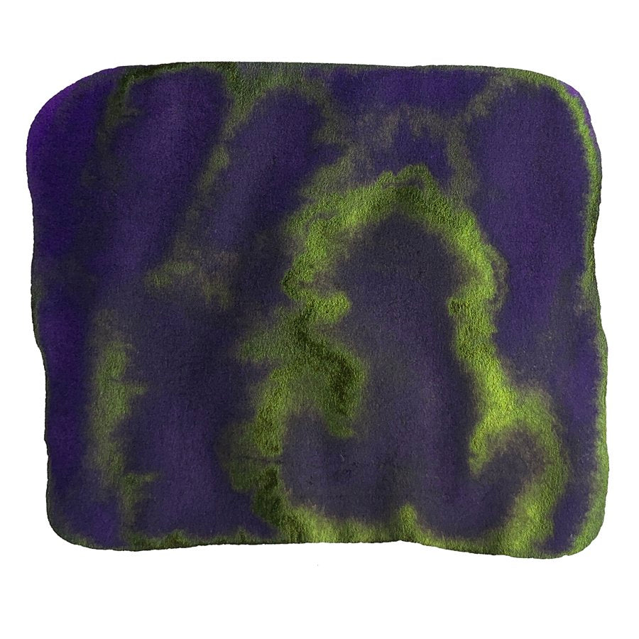 Ink Studio #950 - 20ml features a marbled pattern of deep purple and bright green, showcasing an experimental, abstract ink design by Sailor.