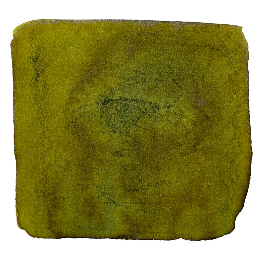 Ink Studio #970 - 2ml: A compact, olive-green microfiber cloth for cleaning, resembling a worn scouring pad, ideal for maintaining Sailor's ink collection.